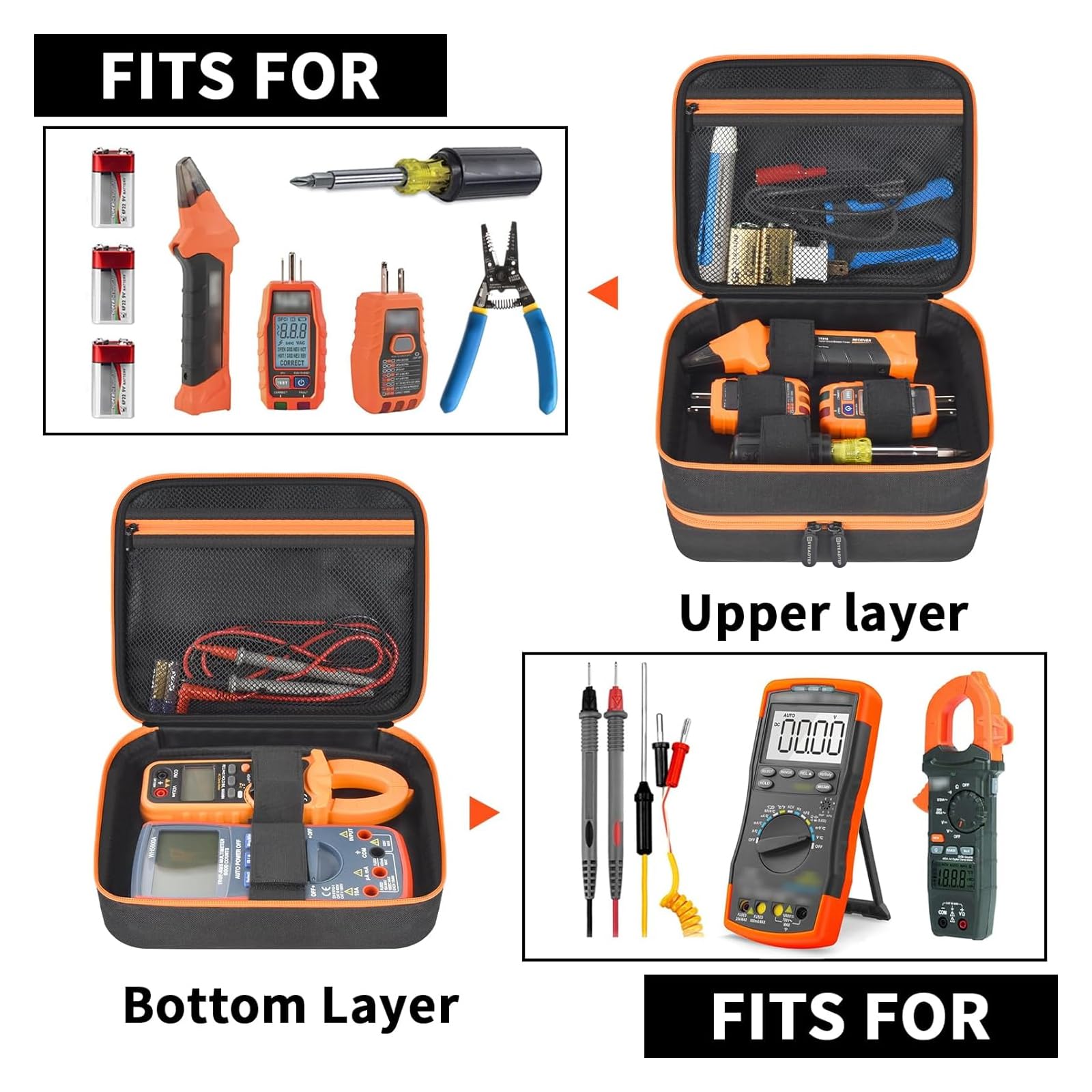 Steadtep travel case lower layer secure storage for meters and kits