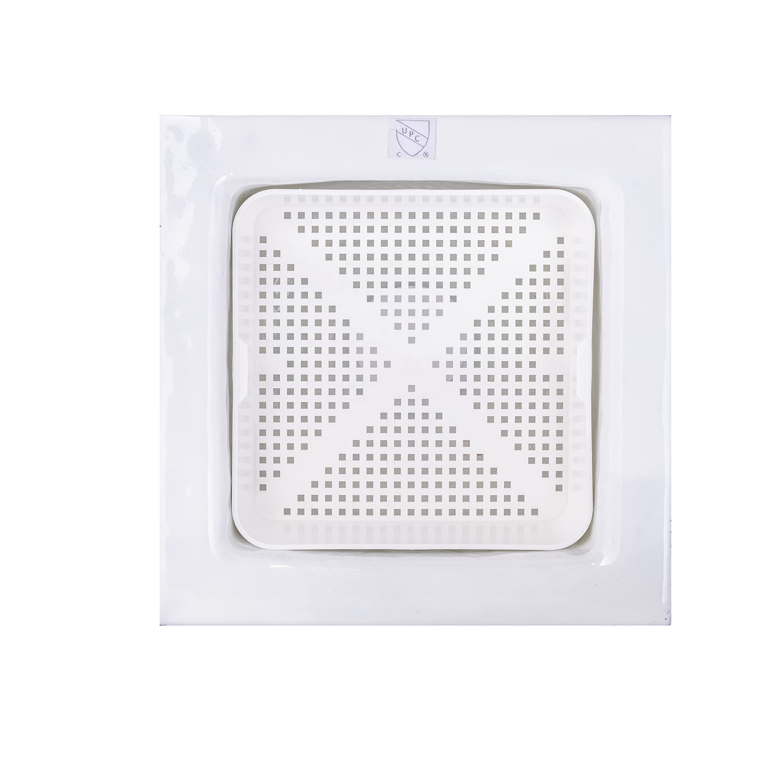 STEADYKLEEN square drain basket ideal for restaurant plumbing and debris capture.