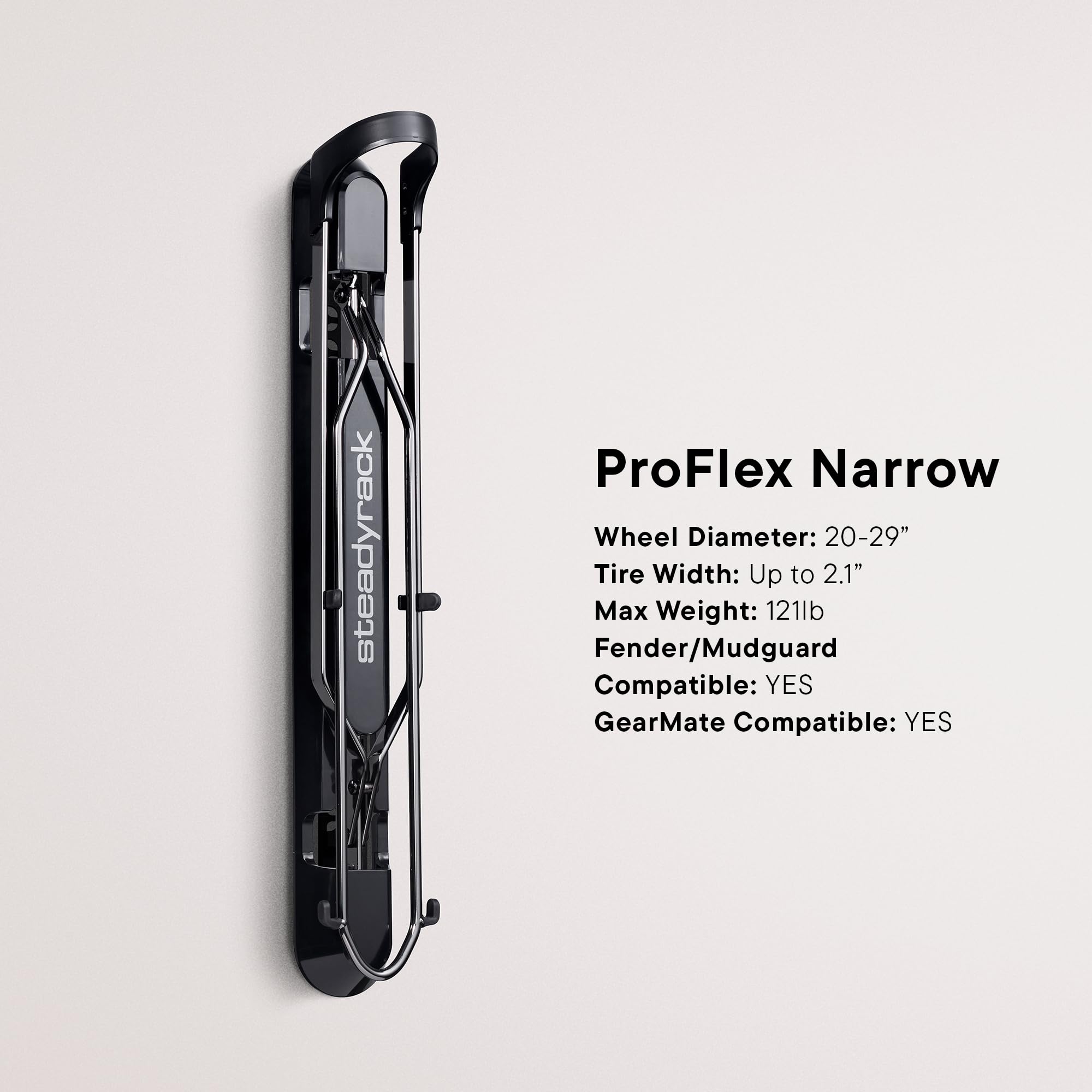 Fold-flat feature keeps the wall clean when not in use.