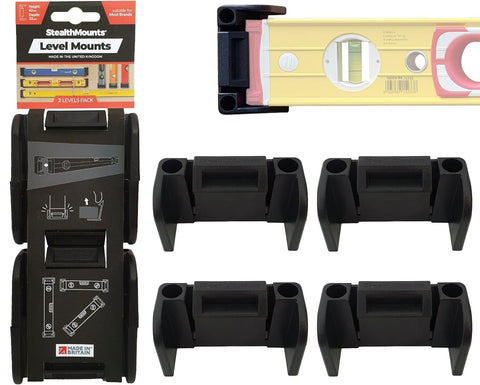 StealthMounts universal level holder 2-pack keeps levels organized and easily accessible