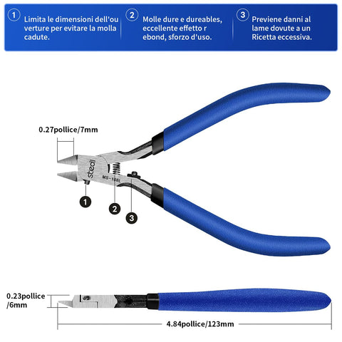 Stedi 108L left-hand nippers blade close-up for ultra-thin edging.
