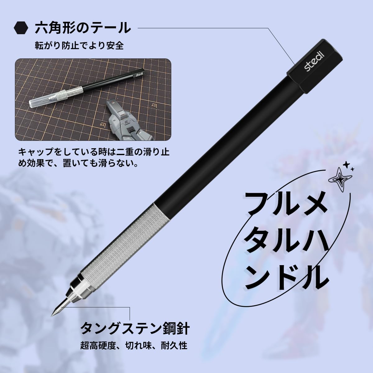 Stedi wide applications include Gundam, plastic, wood, and resin parts.