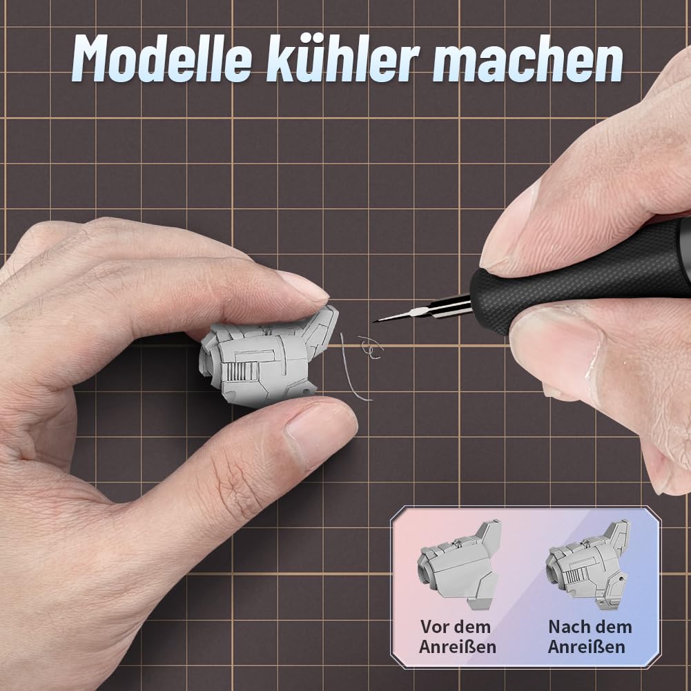 Blue body and aviation aluminum handle deliver premium modeling feel.