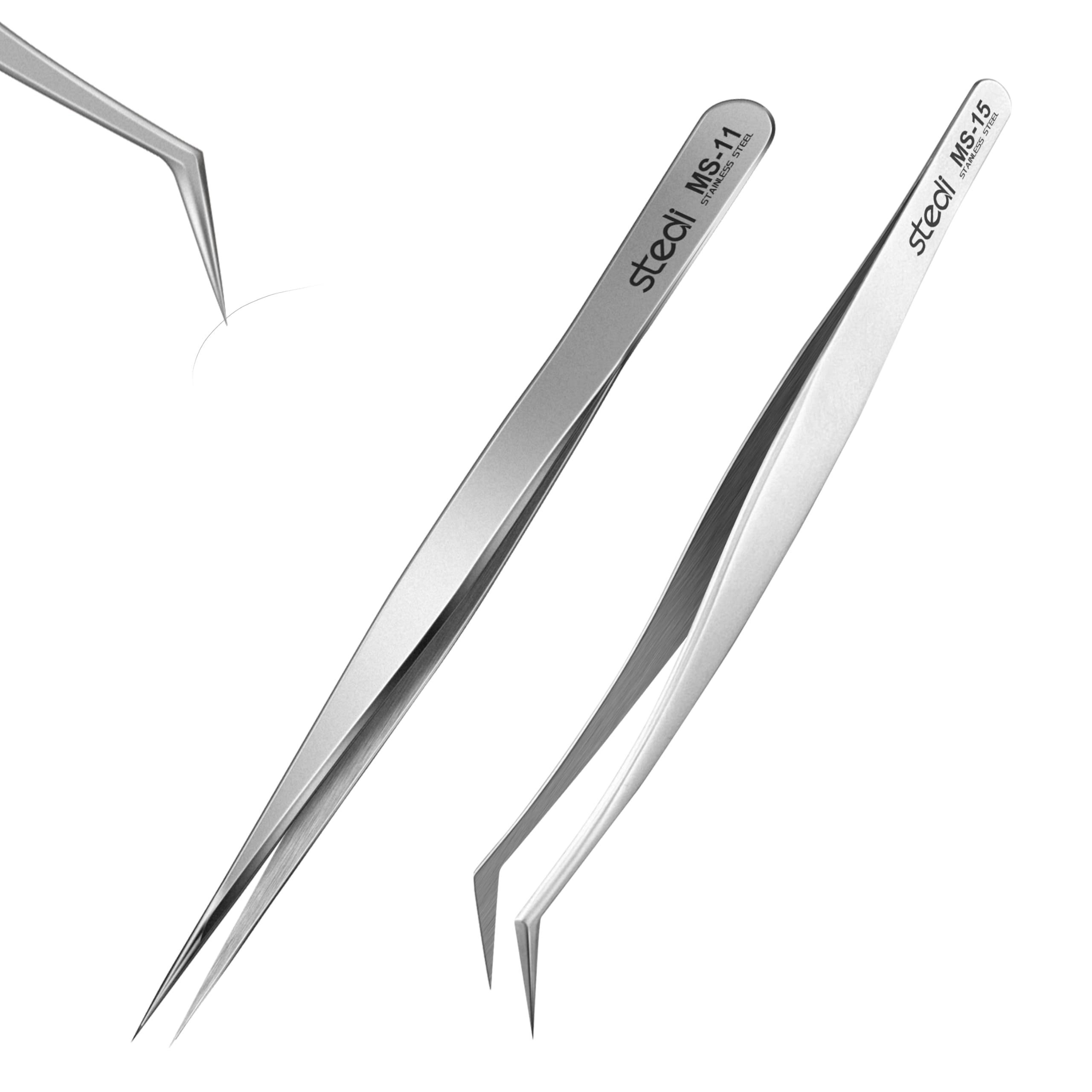 Stedi precision tweezers straight-tip for precise model assembly and parts handling.