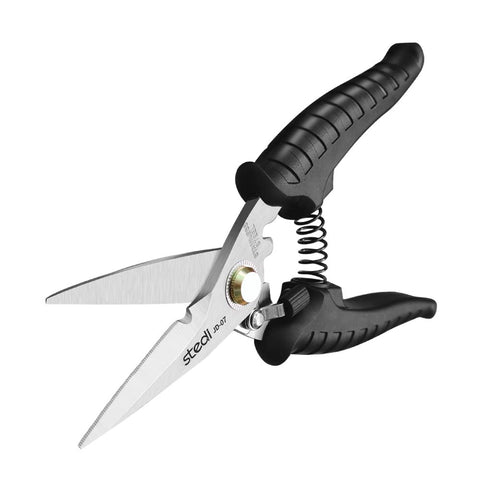 Stedi Scissors heavy-duty blade close-up, showcasing durability and sharpness.