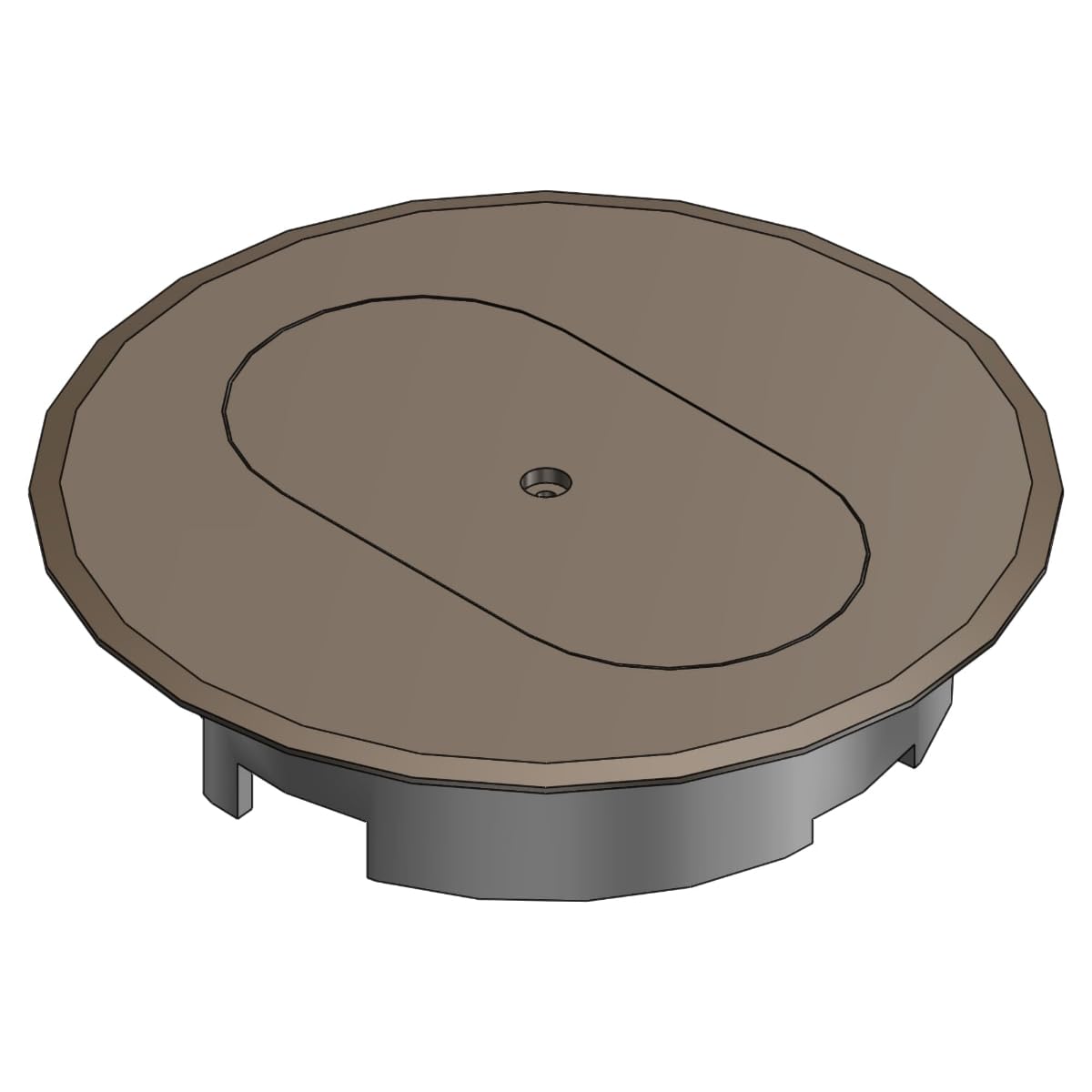 Steel City E97DSB duplex recept floor box cover in brown for tile and carpet applications.
