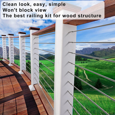Steel DN Mate deck railing solution supports clear views with sturdy hardware.