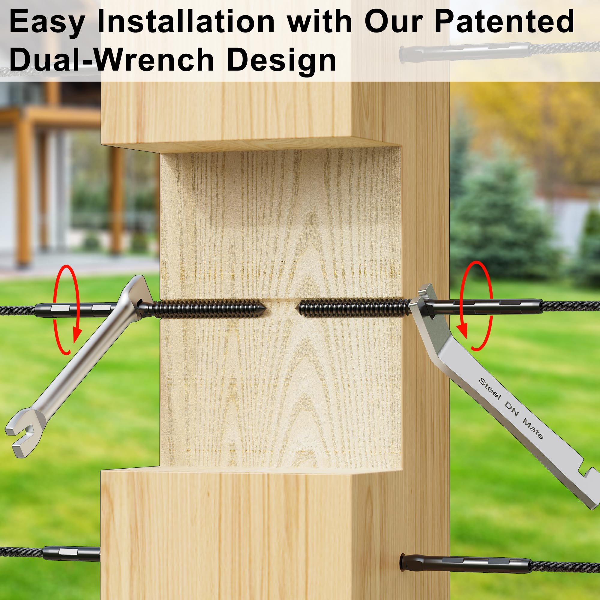 DM45 1/8 inch cable railing kit for secure deck installation