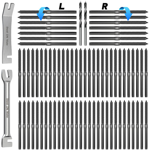 Steel DN Mate DM45 left-handed thread lag screws for wood posts