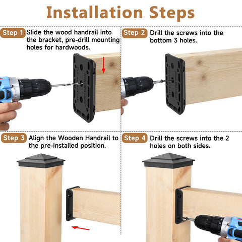 Packaging includes screws and drill bit for a complete railing project with Steel DN Mate.