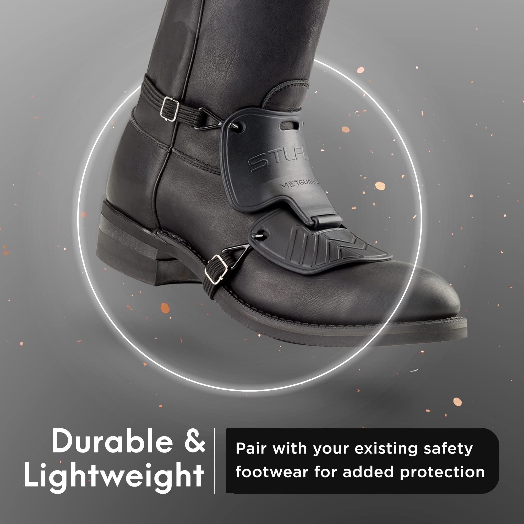 Easy transfer between boots using straps or laces with MetGUARDZ