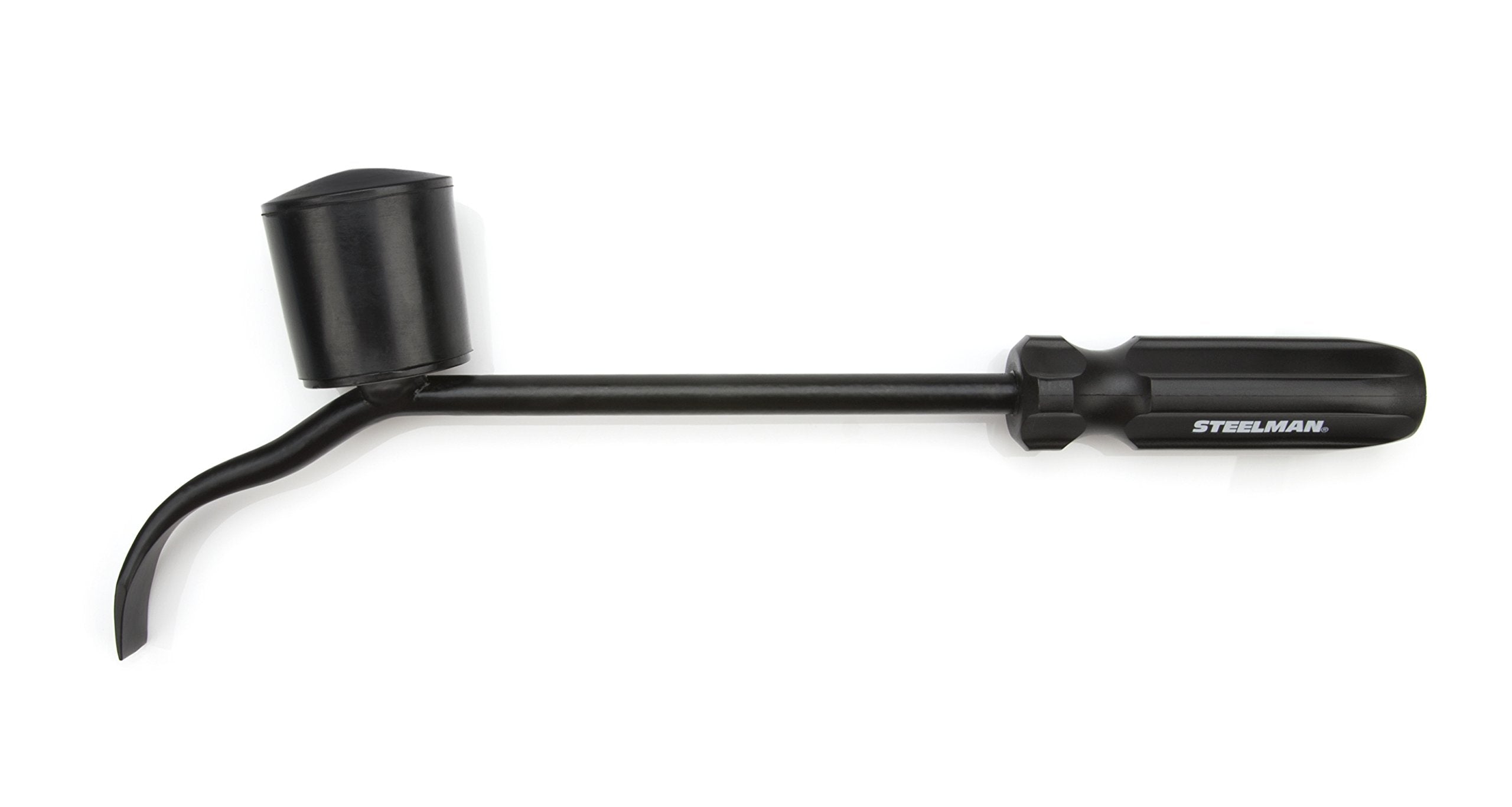 Steelman hubcap remover tool in action pries hub caps securely.