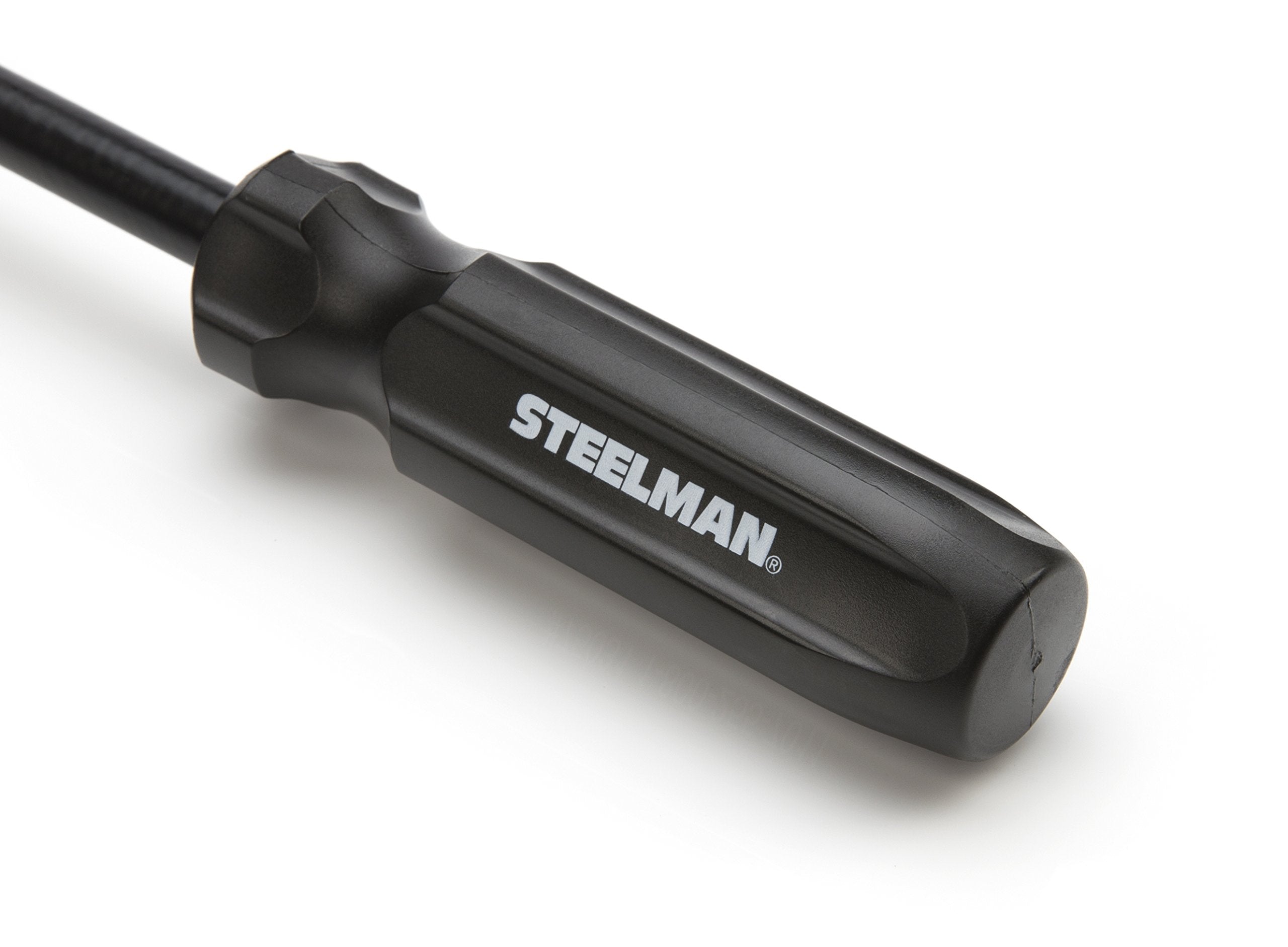 Steelman hubcap remover wide prying blade distributes force evenly.