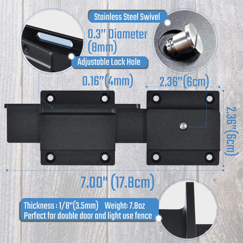 Steinwhale adjustable padlock hole enables flexible security with padlocks under 0.3 inches.
