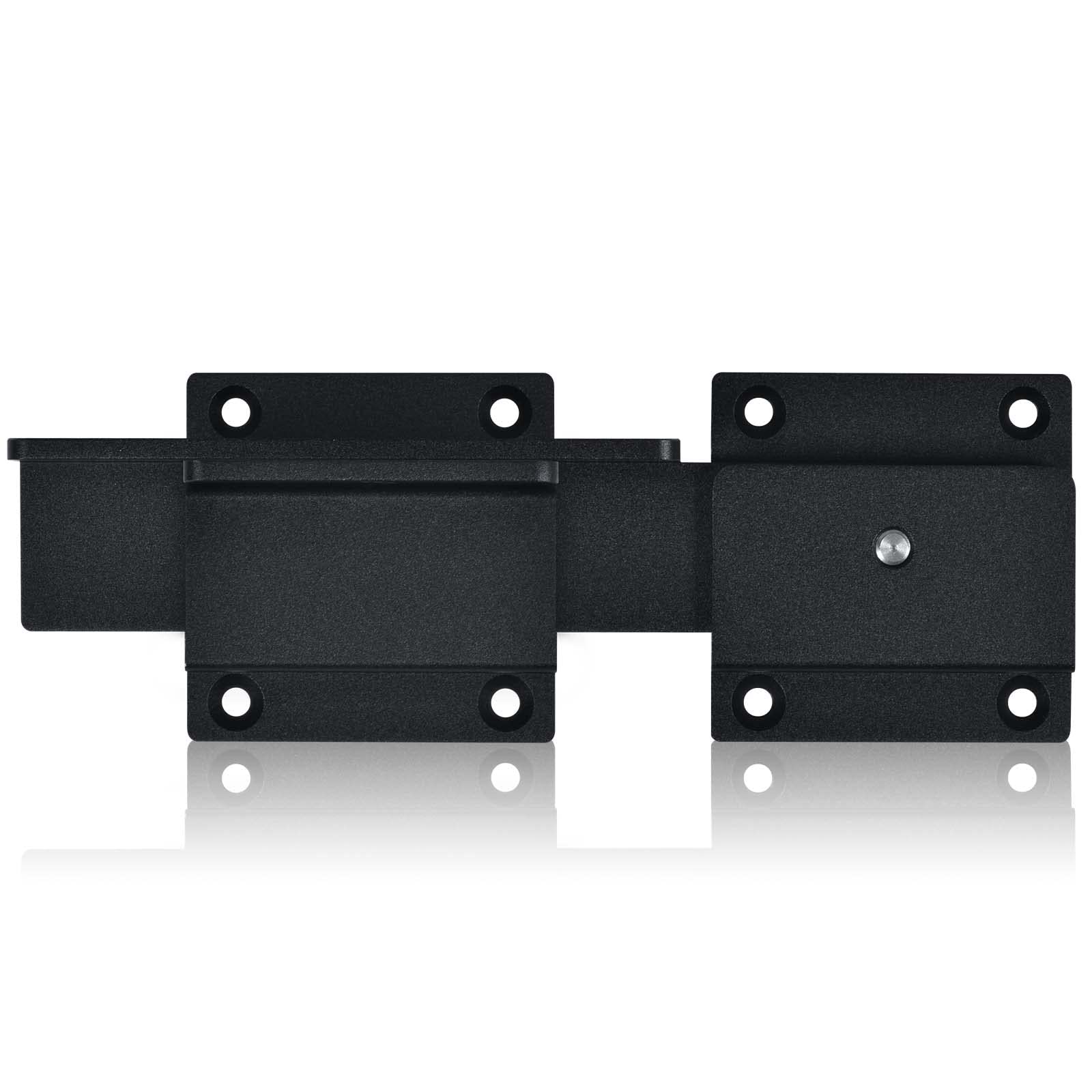 Steinwhale flip gate latch closeup highlights rugged aluminum construction for outdoor gate security.
