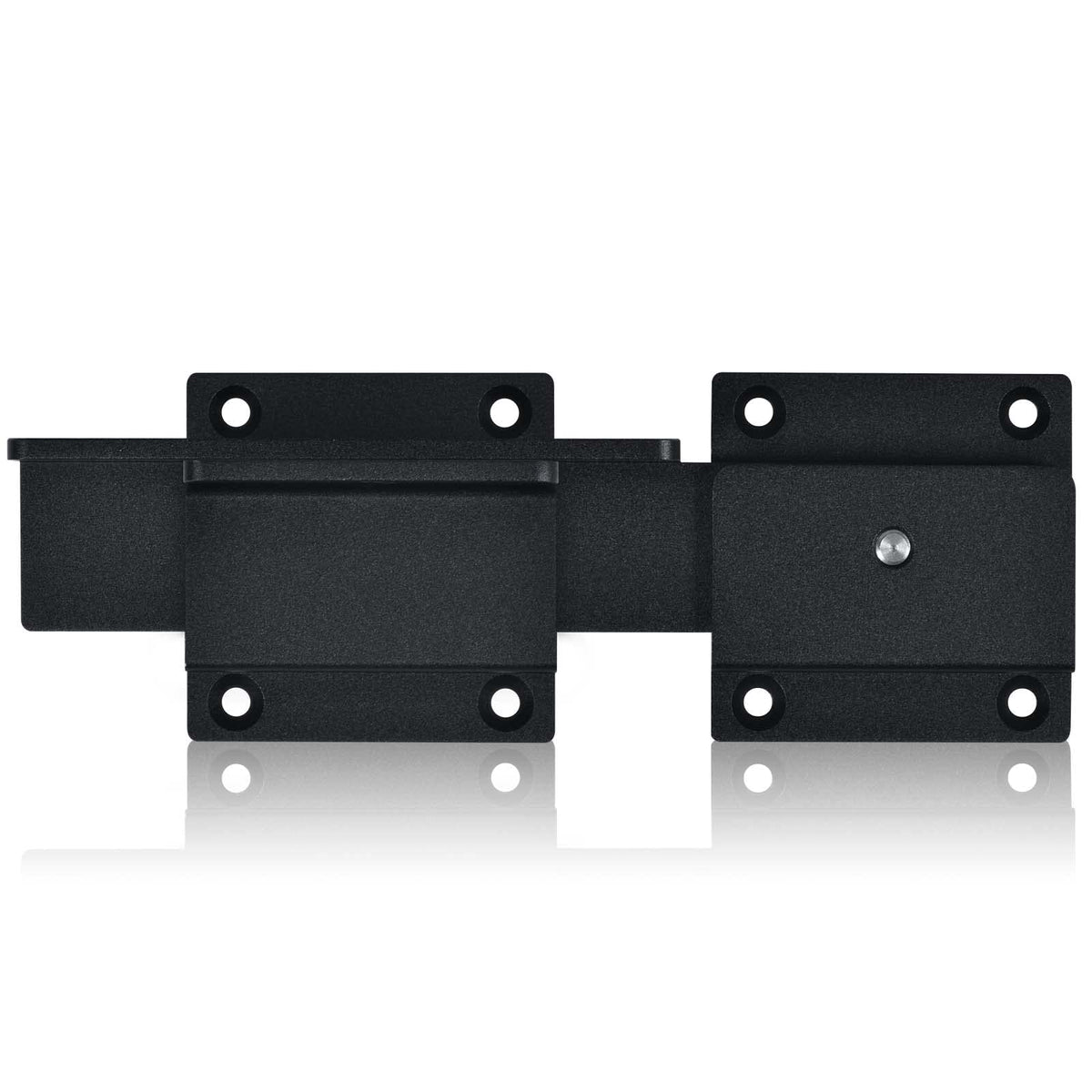 Steinwhale flip gate latch closeup highlights rugged aluminum construction for outdoor gate security.
