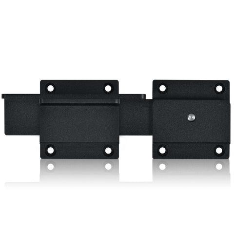 Steinwhale flip gate latch closeup highlights rugged aluminum construction for outdoor gate security.