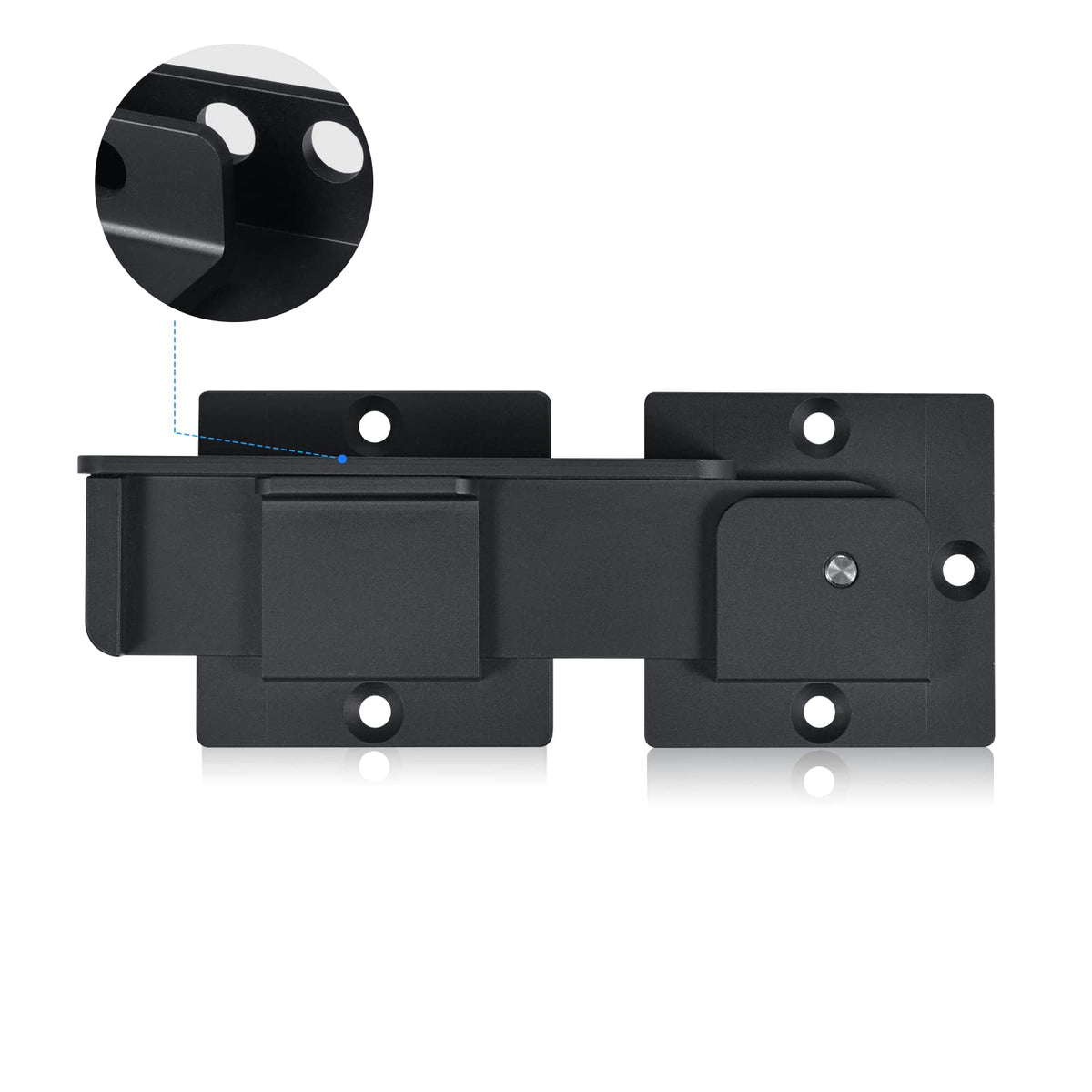 Steinwhale flip gate latch front view; rugged aluminum build for outdoor gates