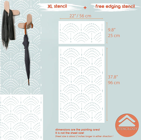 STENCILOGY KARASU XL edging stencil for clean edges on oversized walls