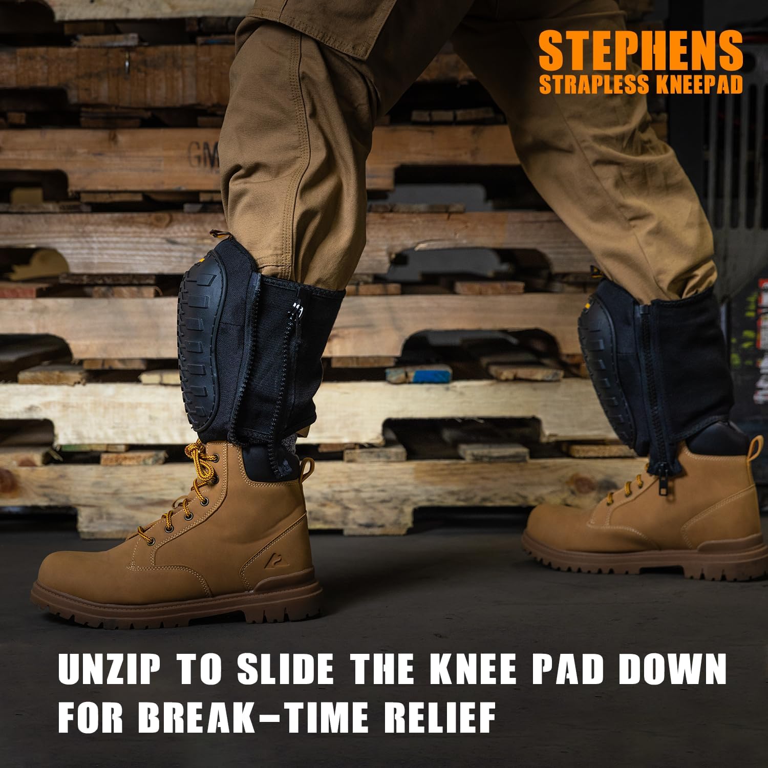 Stephens strapless knee pad for flooring tasks emphasizes comfort during long installs.