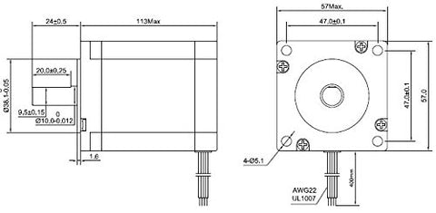 StepperONLINE 23HS45-4204S mounting holes for stable installation