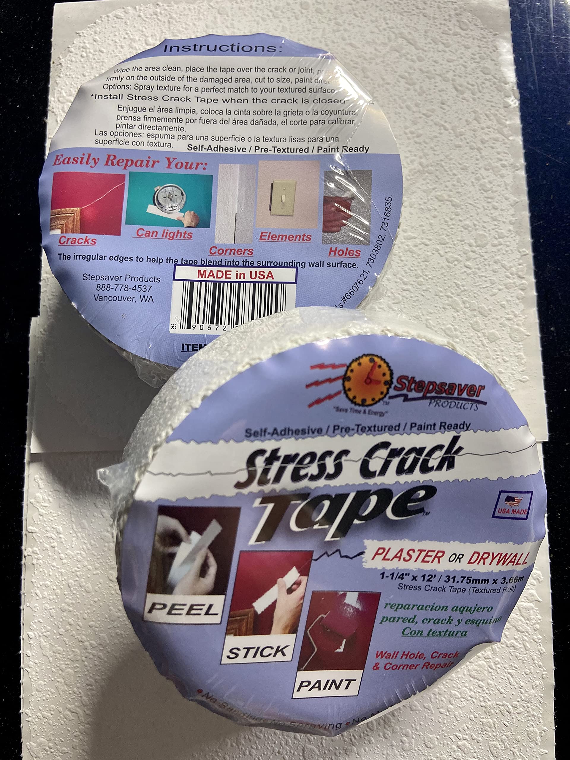 Stepsaver Stress Crack Tape used for corner repair on drywall