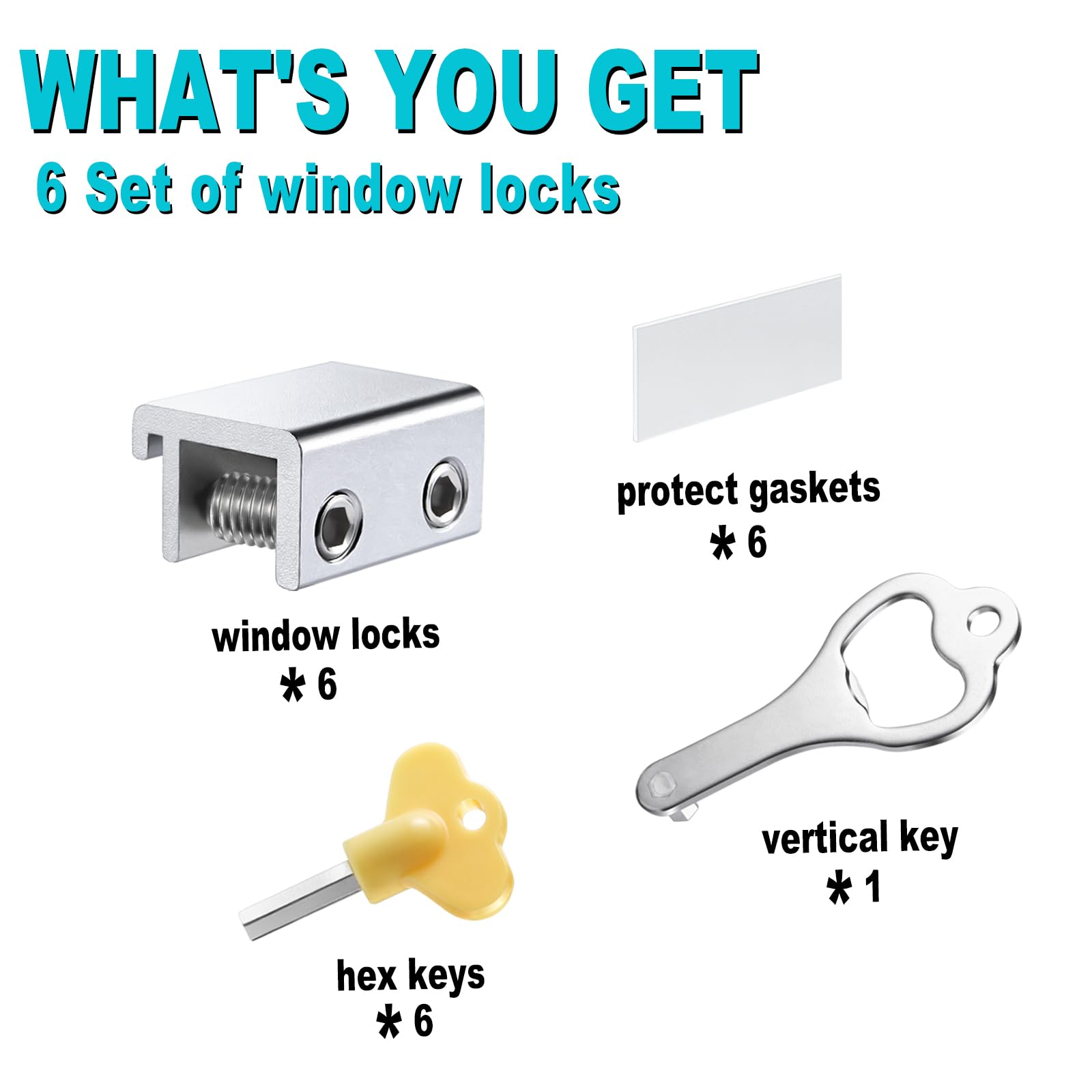 STERGDE complete package includes locks, keys, gaskets, and spacers for easy setup.