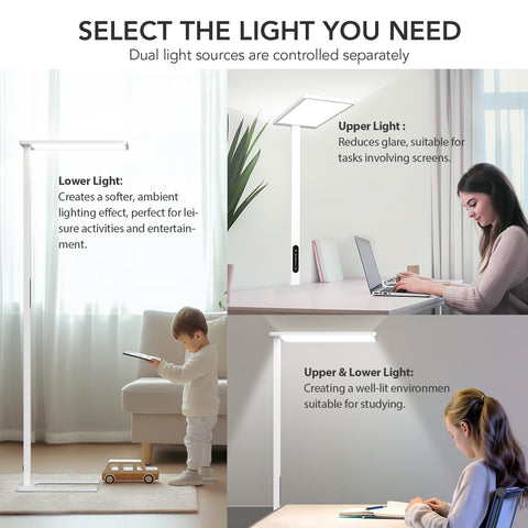 STERREN 120W LED floor lamp in living room enhances ambience and study space