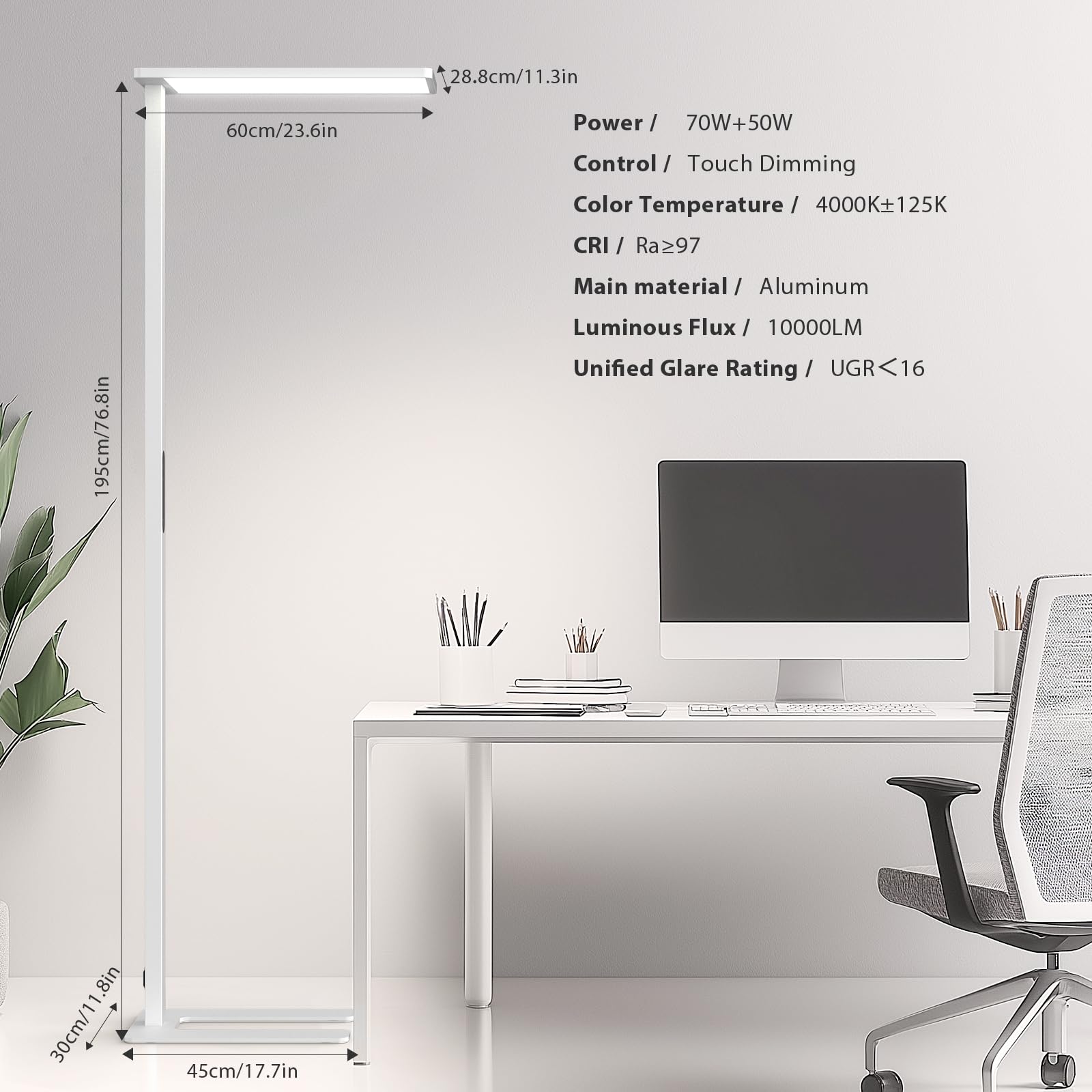 STERREN 120W LED floor lamp in piano room suits practice sessions with clear light