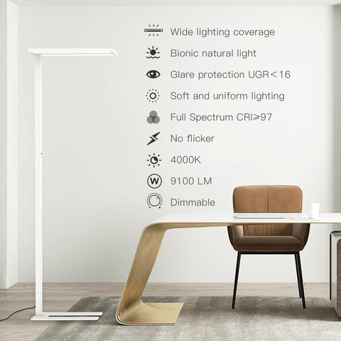 STERREN 76-inch diffuser panel offers even light diffusion for comfortable study.