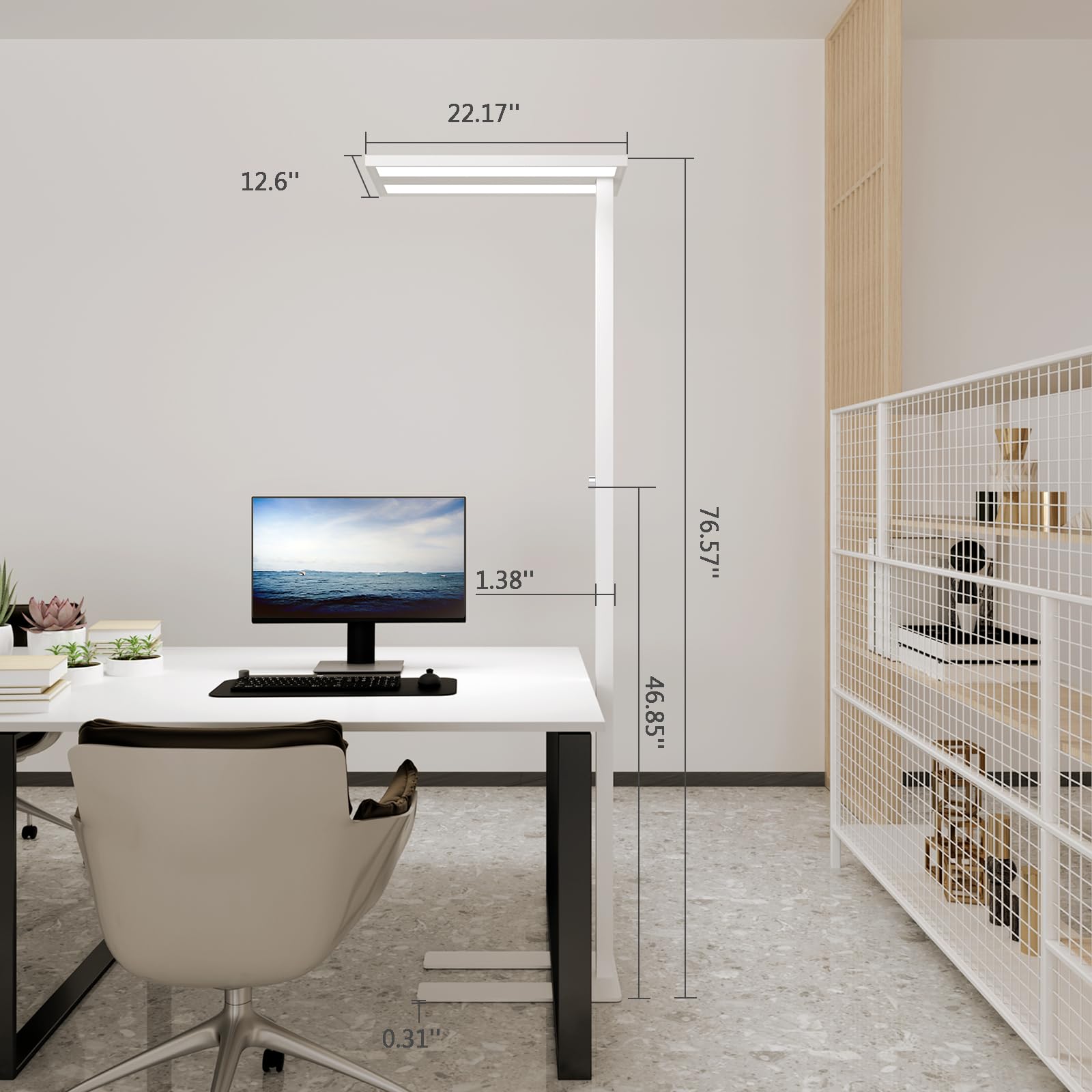 STERREN 76-inch upward-light delivers bright room illumination for work and activity.