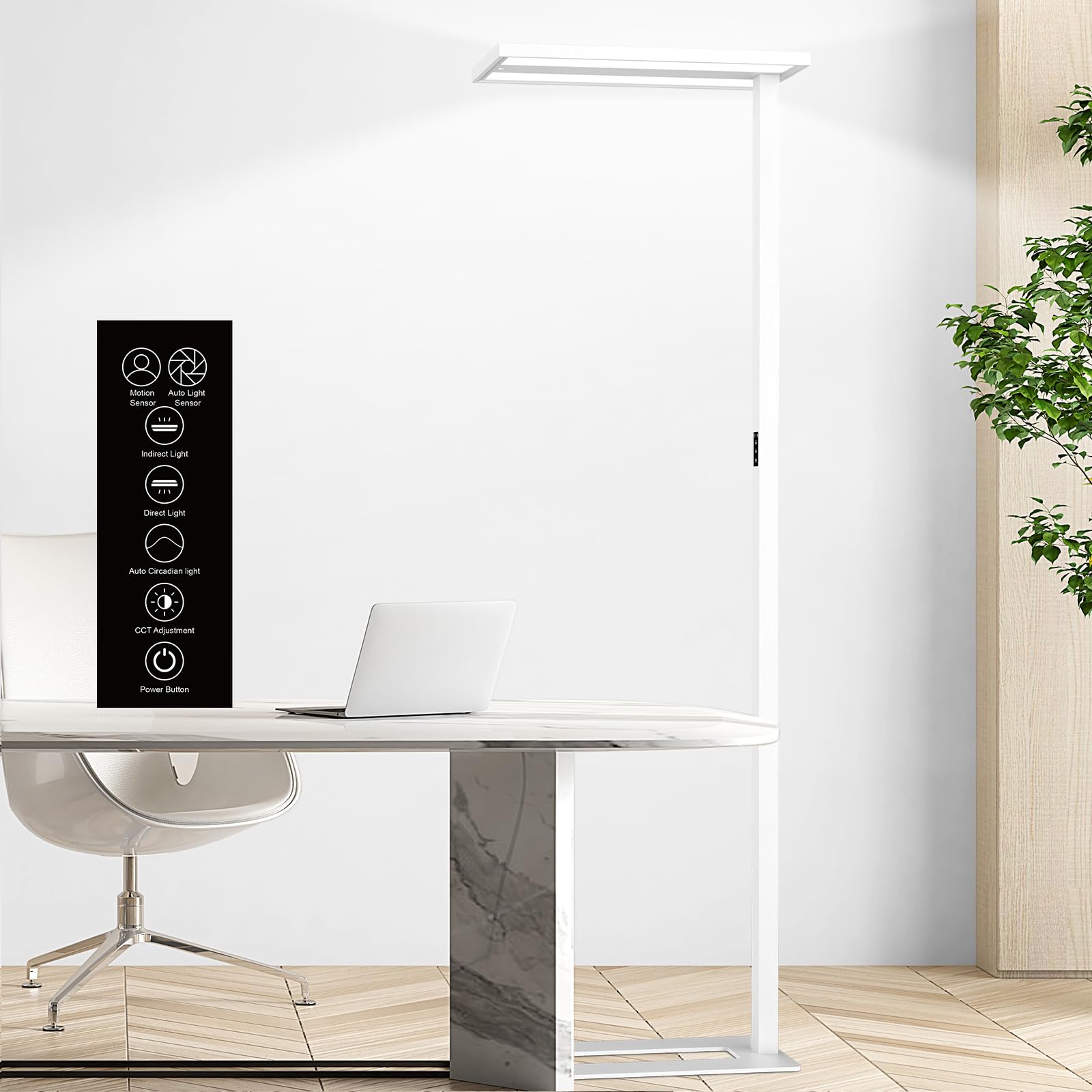 STERREN 76-inch motion sensor floor lamp for hands-free lighting.