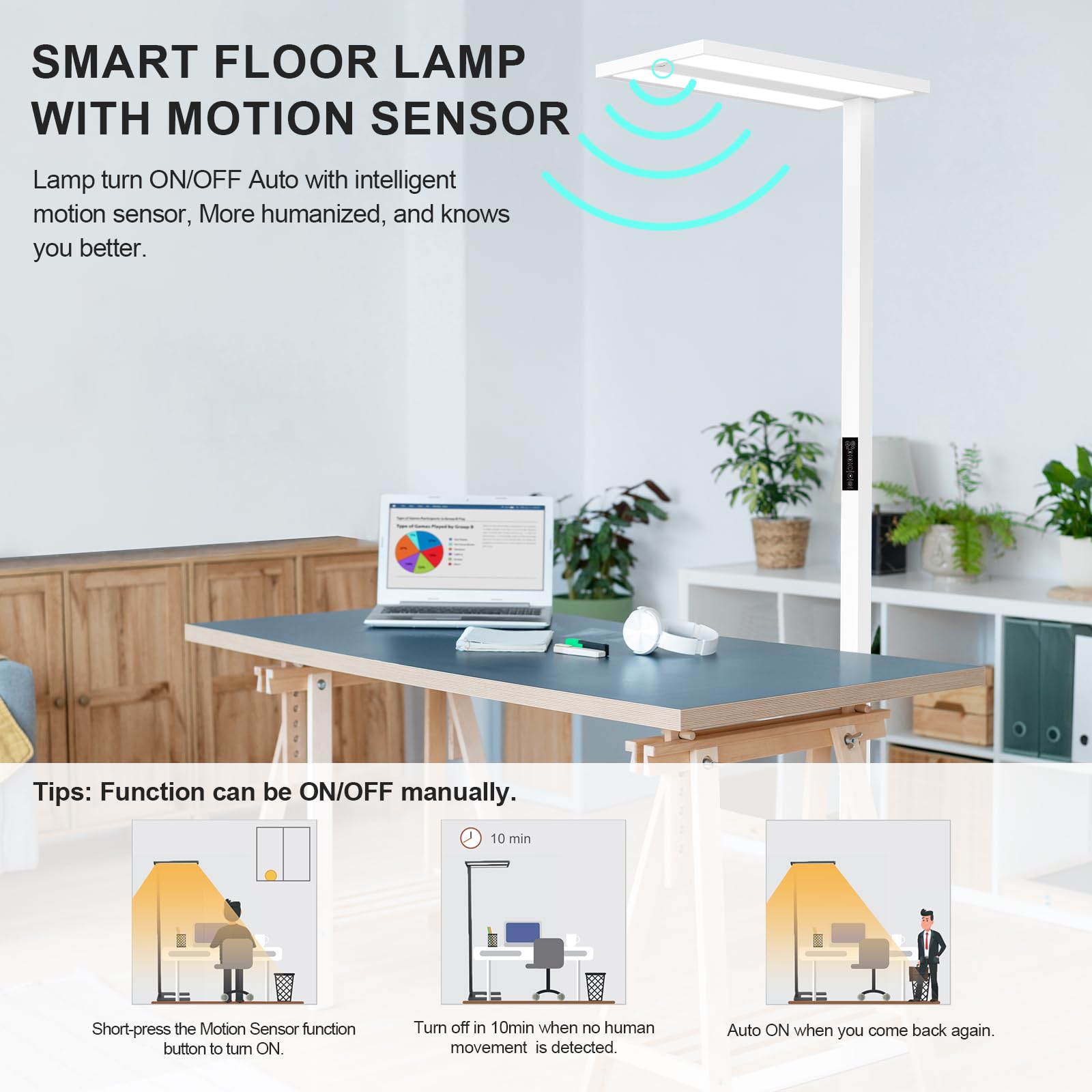STERREN uplight and downlight provide 360-degree versatile room illumination.