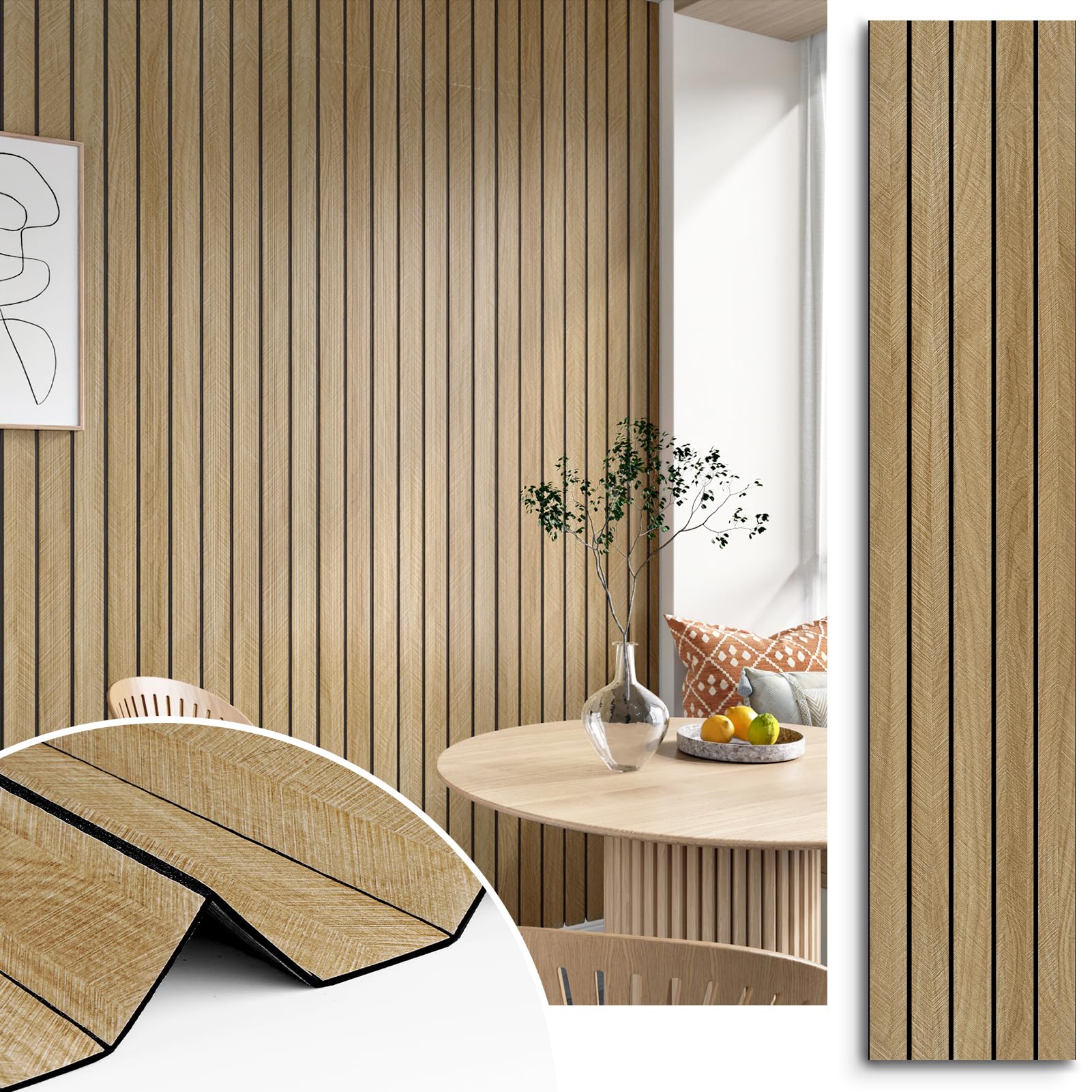 STICKEEP 3D textured brown wood panels for walls add depth and reduce echo