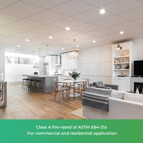 StickGOO fire-rated tile adds Class A safety for ceilings