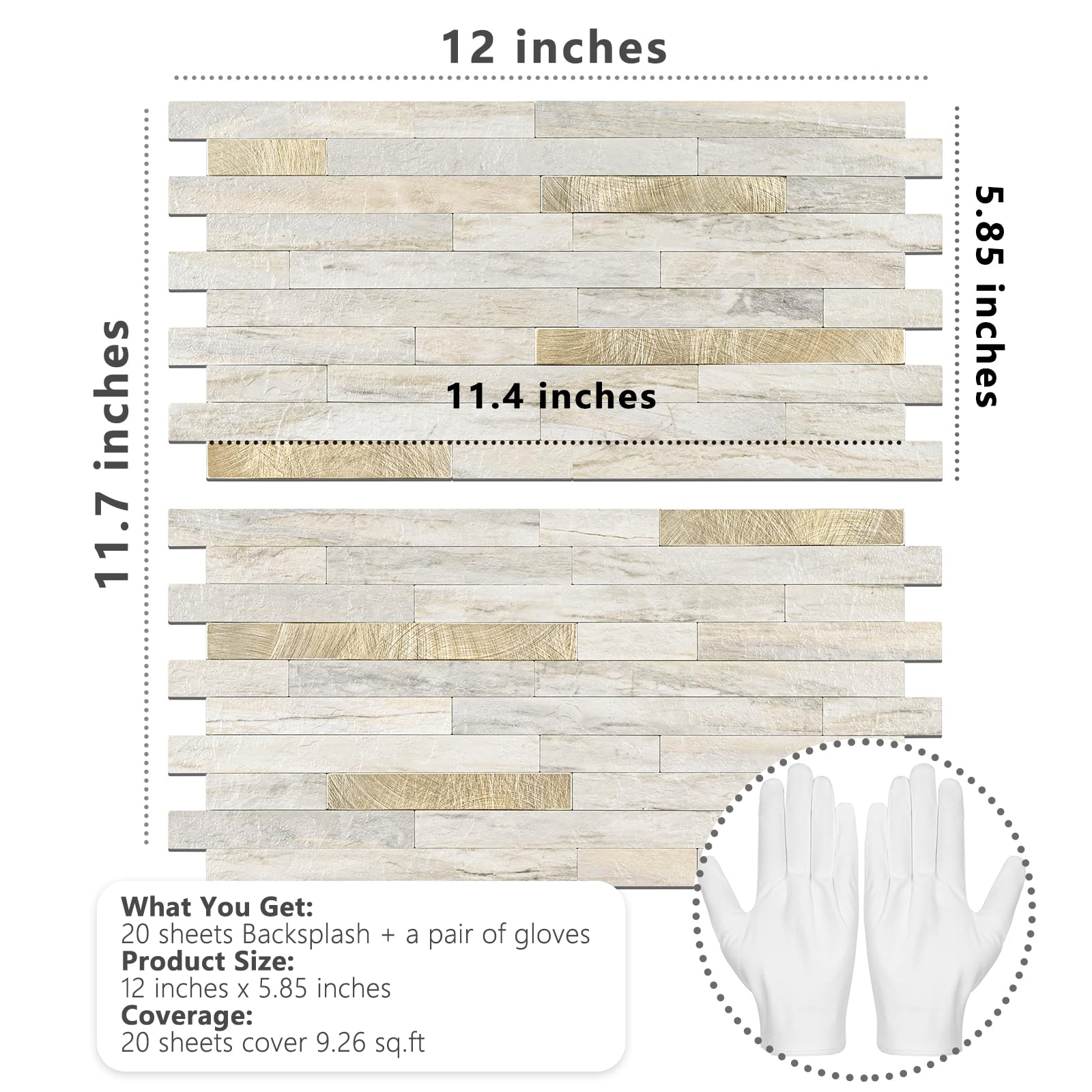 STICKGOO Gloves included with the tile kit for safe, comfortable project completion.