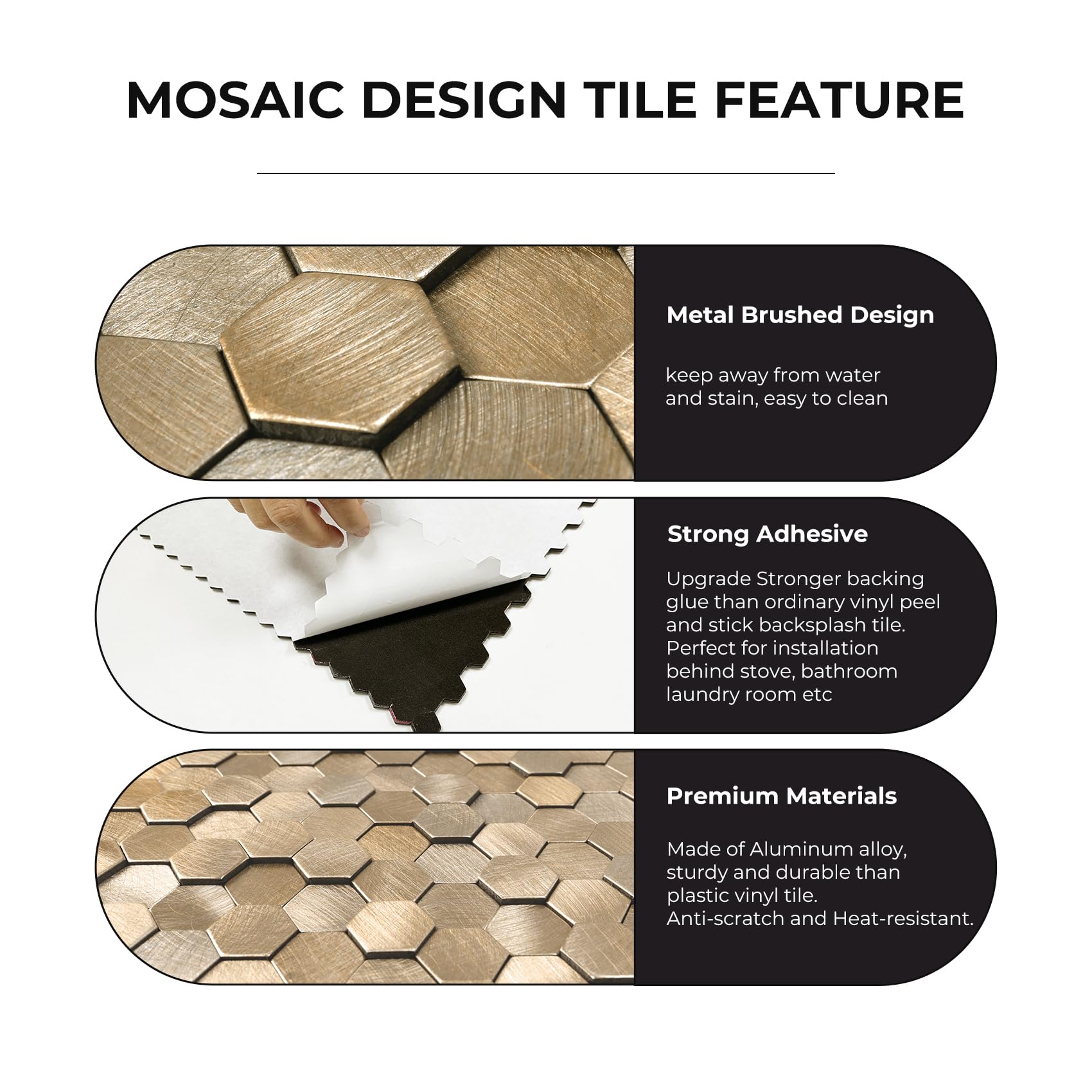 STICKGOO heat-resistant and moisture-resistant tiles suit kitchens and bathrooms.
