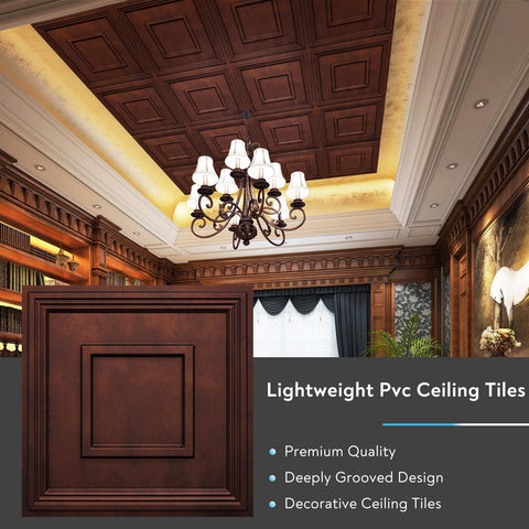 STICKGOO waterproof and paintable ceiling tile antique copper in real spaces