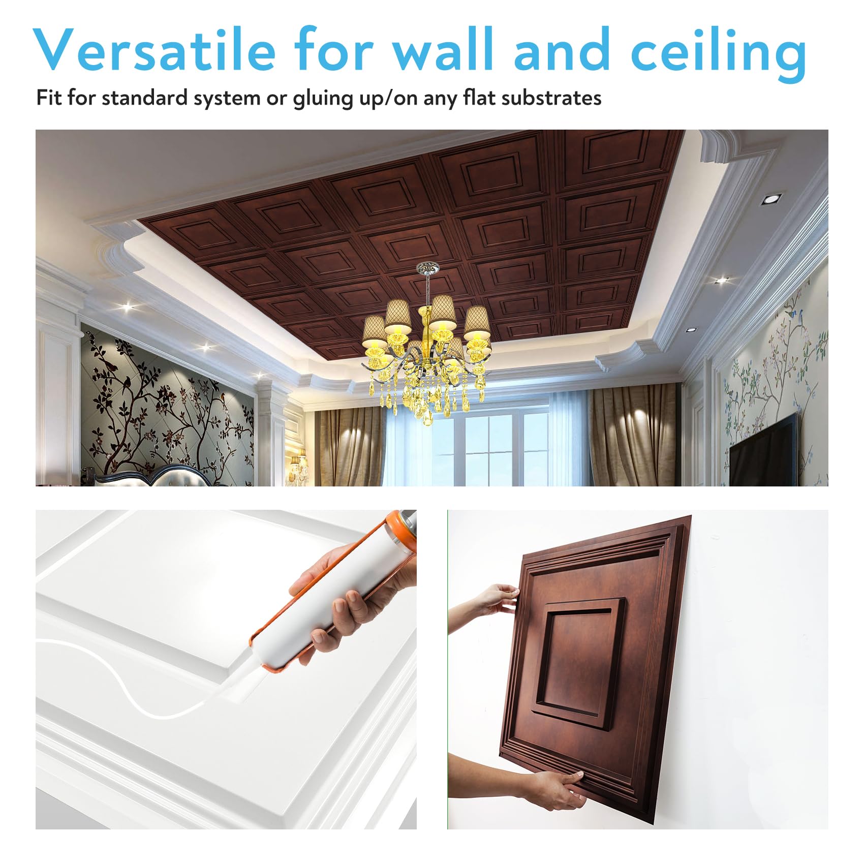 STICKGOO multipurpose ceiling and wall tile antique copper 24x24