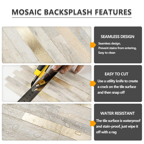 STICKGOO Premium PVC mixed-metal tiles offering anti-scratch durability and easy maintenance.