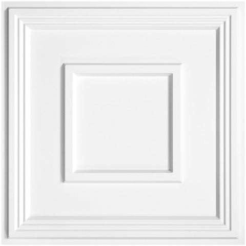 STICKGOO PVC ceiling tile 24x24 inch with white finish for easy glue‑up installation
