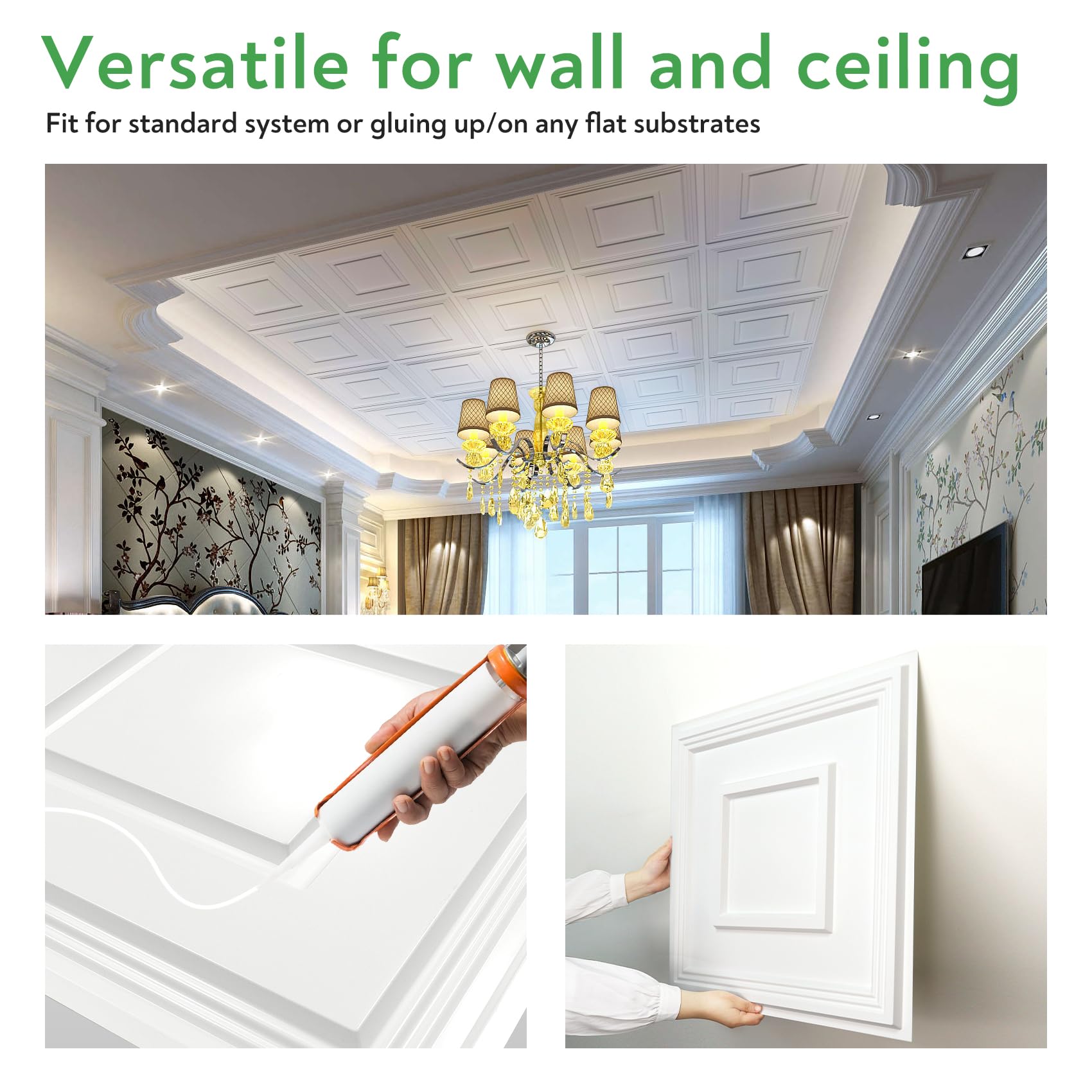 Tiles are light and easy to cut for fixtures