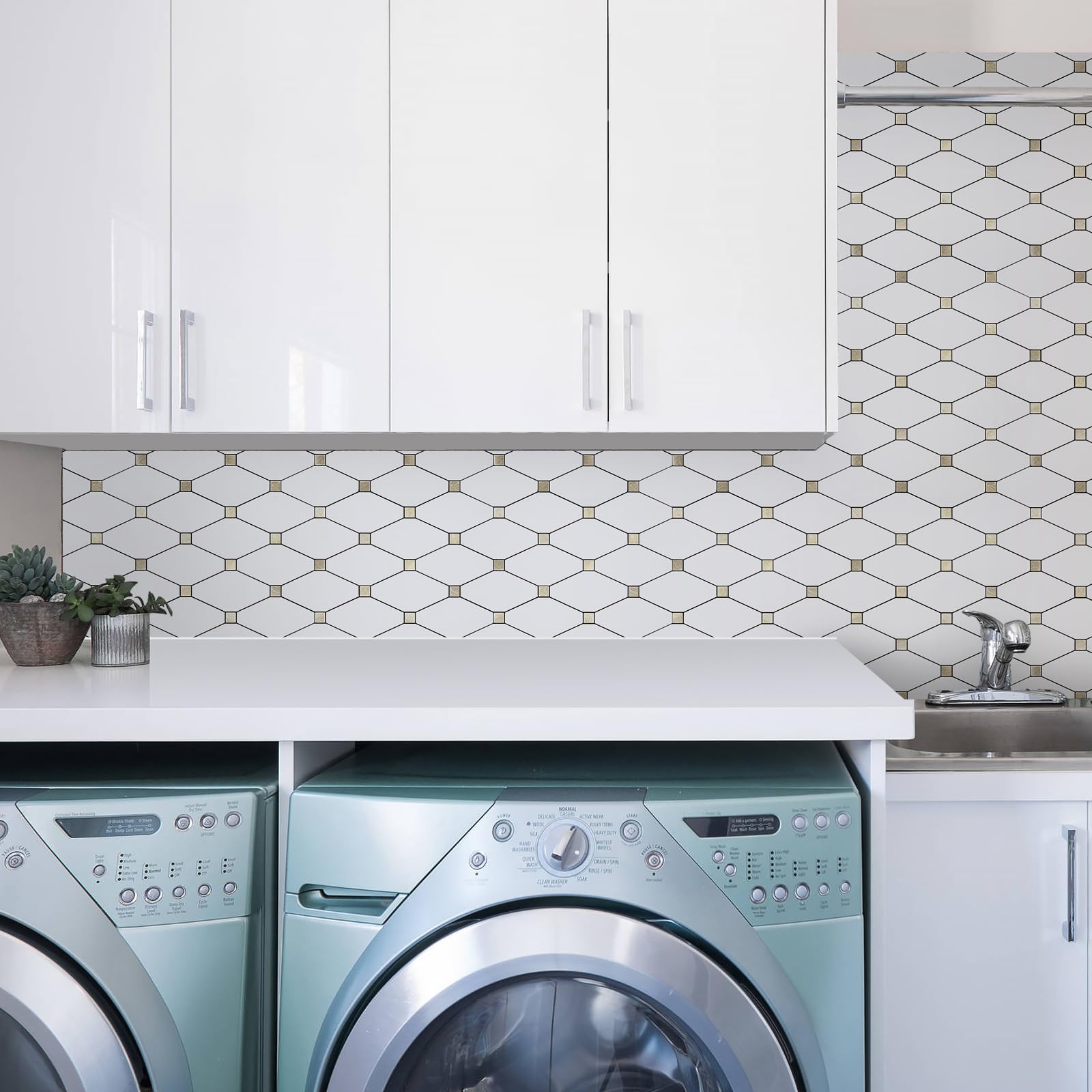 STICKGOO self-adhesive backsplash works well in an RV for quick updates.