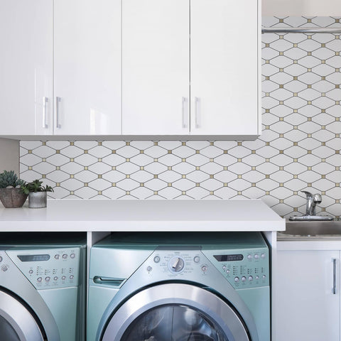 STICKGOO self-adhesive backsplash works well in an RV for quick updates.