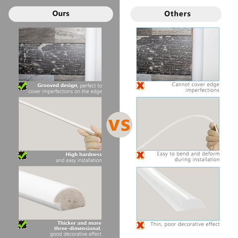 STICKGOO trim includes strong double-sided tape for simple peel-and-stick.