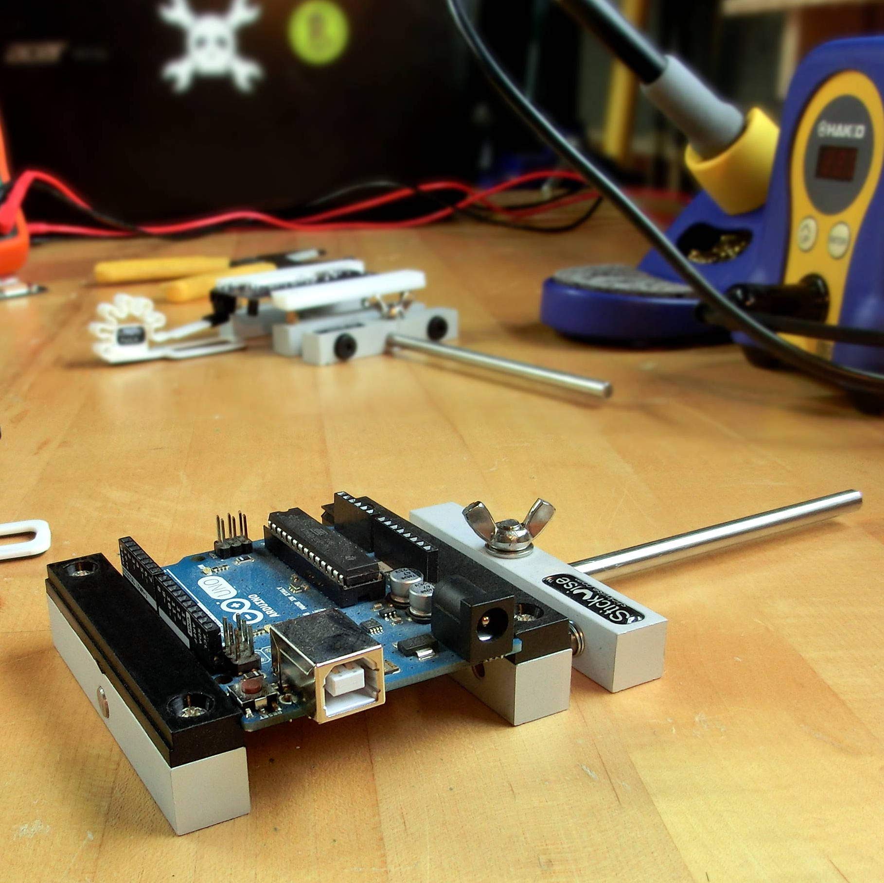 Stickvise side profile shows a stable, low-profile setup for bench work