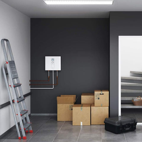 Stiebel Eltron Tempra 29 Plus energy savings graphic illustrates efficiency