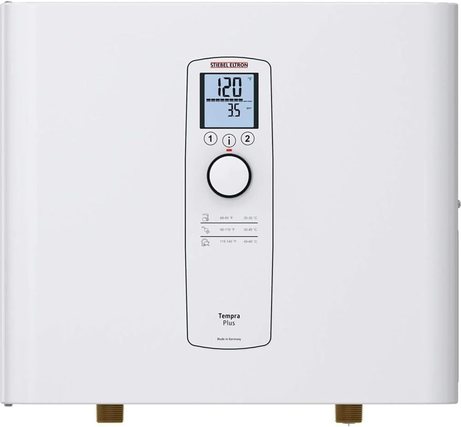 Stiebel Eltron Tempra 29 Plus front view shows compact vent-free design for small spaces