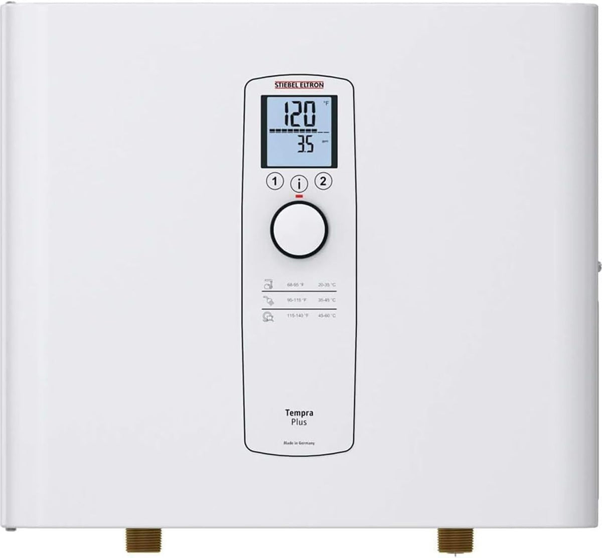 Stiebel Eltron Tempra 29 Plus front view shows compact vent-free design for small spaces