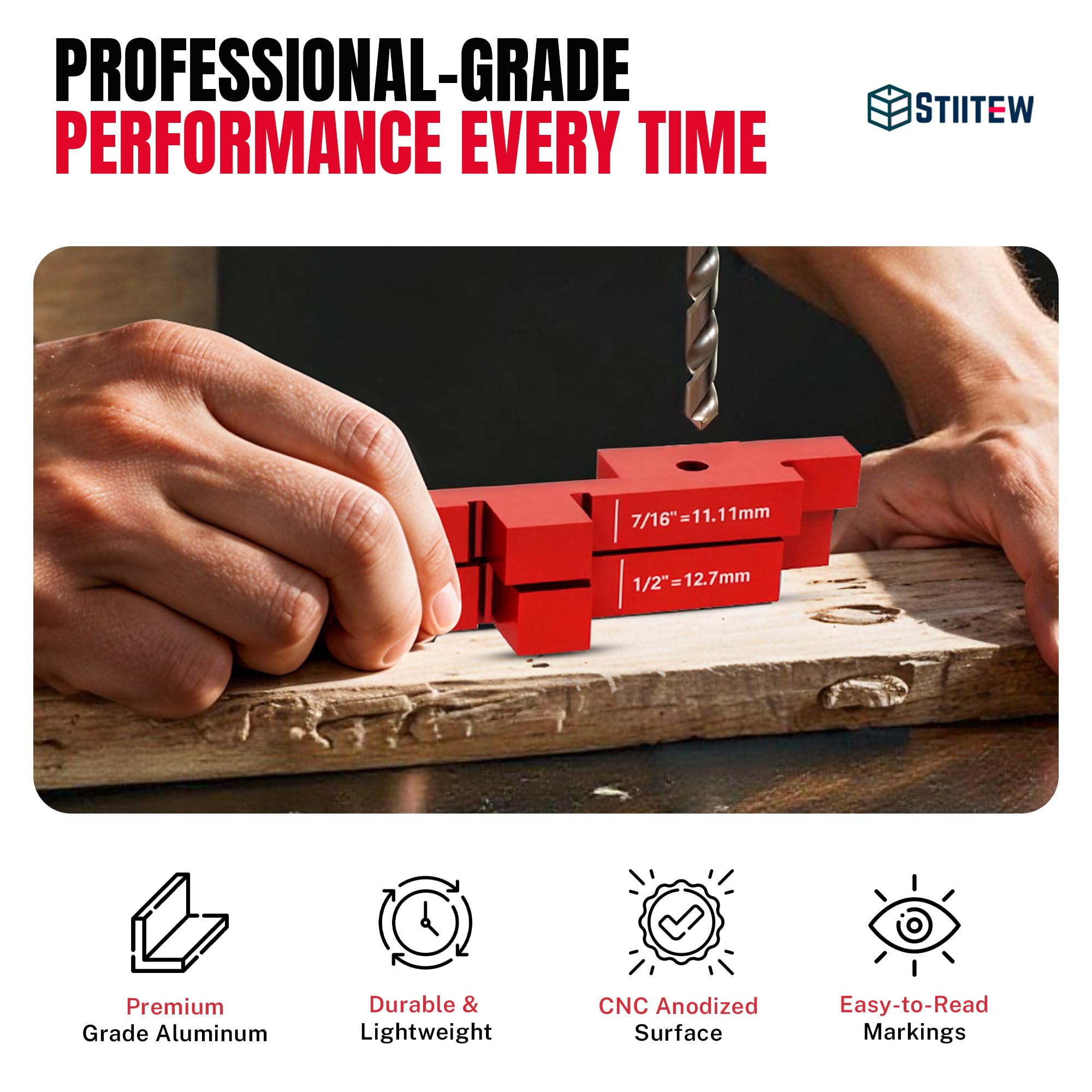STIITEW multi-use blocks simplifying router, drill press, and saw setup